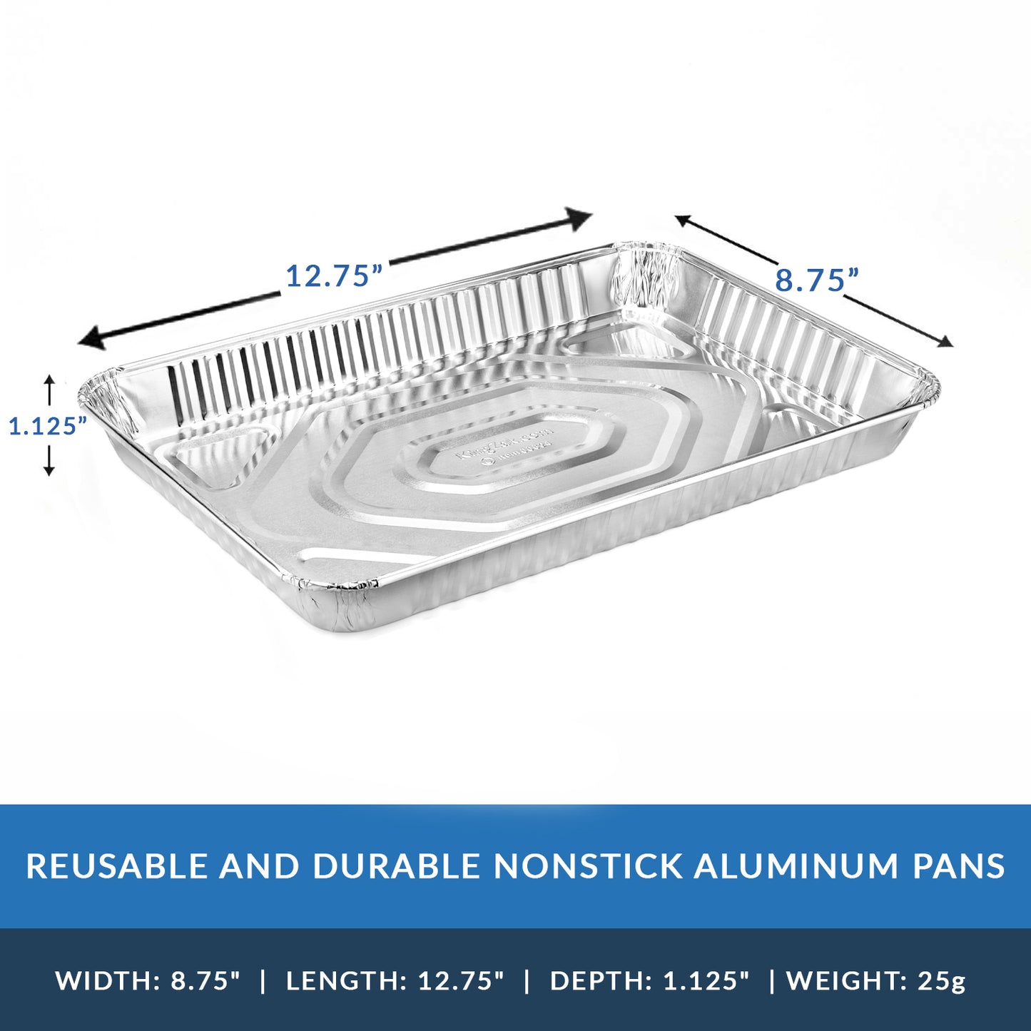 Heavy Duty Aluminum Foil 1/4 Size Cookie Sheet 12.75" L X 8.75" W X 1.125" D