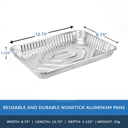 Heavy Duty Aluminum Foil 1/4 Size Cookie Sheet 12.75" L X 8.75" W X 1.125" D