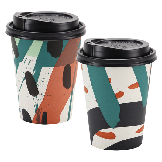 Doodles Everyday Paper 12oz Hot/Cold Cups With Lids - King Zak