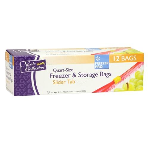Nicole Home Collection 40 Count Zip Seal Storage Quart Size Bags