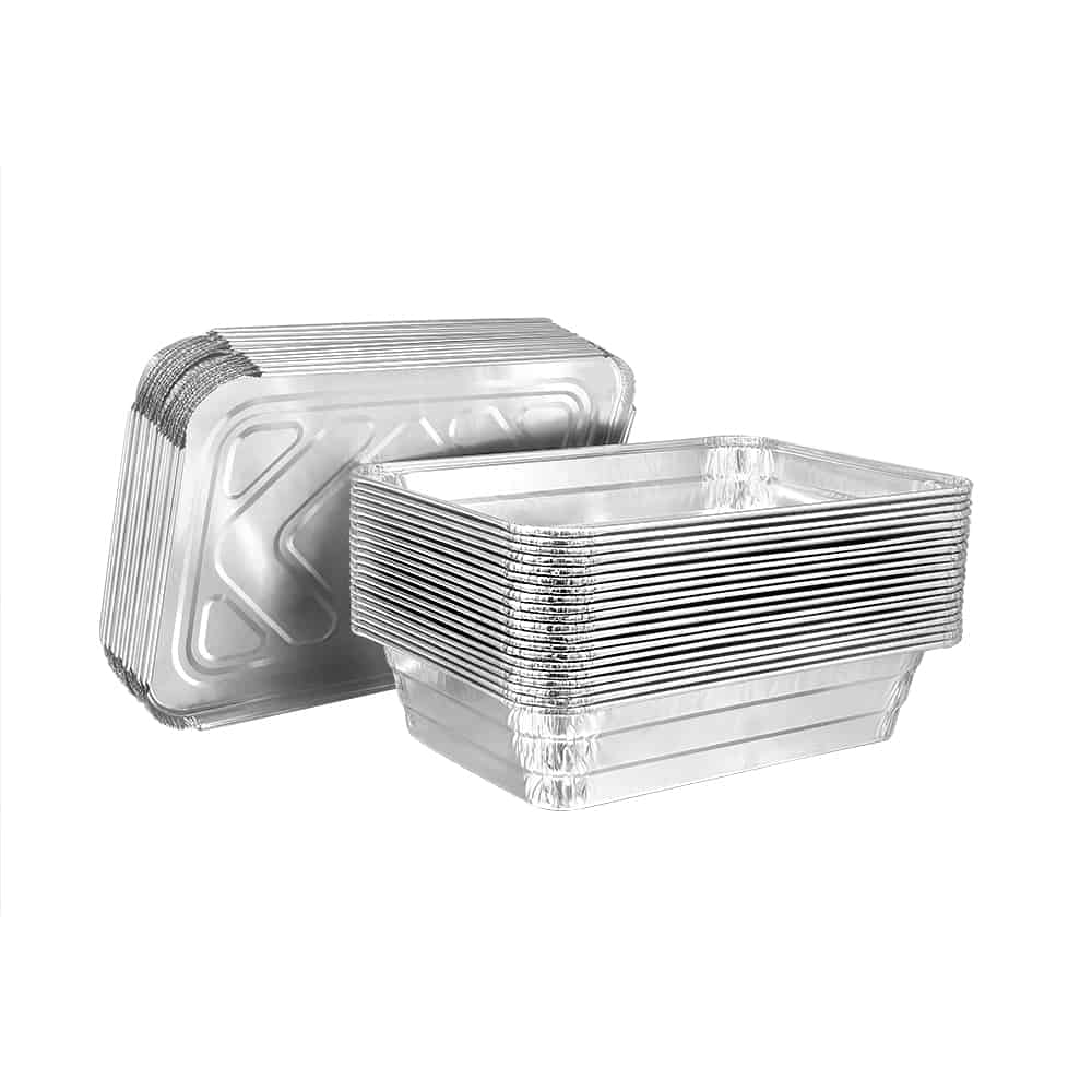 2.25 lb Disposable Aluminum Pans with Lids | (100 Count) 2-Portion Oblong  Cookware Pans Best Use for Baking, Meal Preparations, Cooking, Roasting