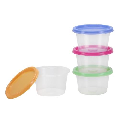 Premium Plastic Microwaveable, Stackable Mini 3oz Containers with