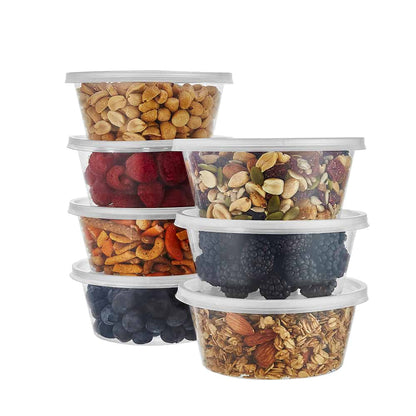 Premium Plastic Microwaveable, Stackable 10oz Deli Containers with Airtight Lids - King Zak