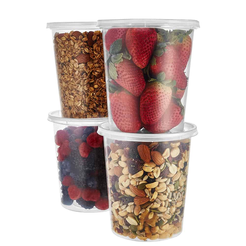 Heavy duty deli containers with lids 32Oz