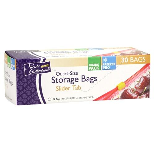 Essential Everyday Storage Bags, Slider, Quart
