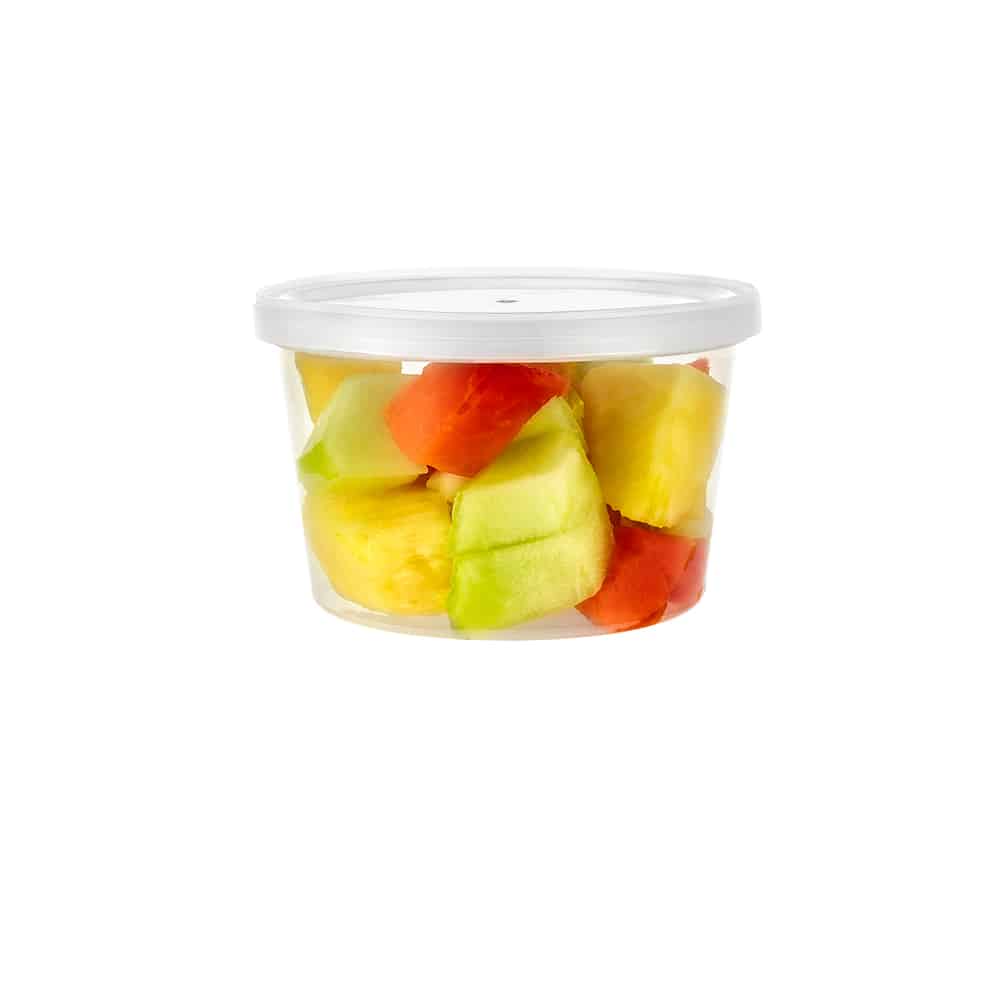 Premium Heavy Duty Plastic Microwaveable, Stackable 16oz Deli Containers with Airtight Lid