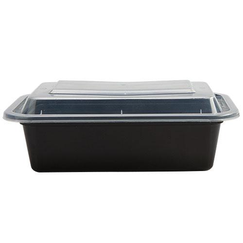 Rectangular Plastic Microwave Tray Containers, 7in, 24oz, 5ct