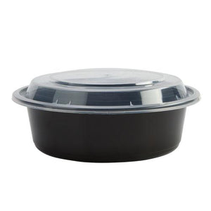 Premium Heavy Plastic Microwaveable, Stackable 9" 48oz Lunch/Dinner Containers with Airtight Lid