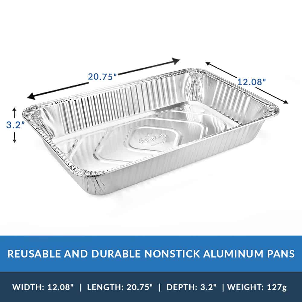 Heavy Duty Aluminum Foil Half Size Deep Pan 12.75 L X 10.375 W X 2.5 –  King Zak