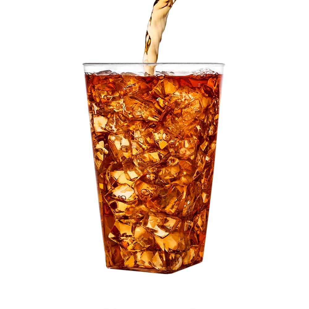 Clear Deluxe Plastic 10oz Square Bottom Tumbler With Iced Tea