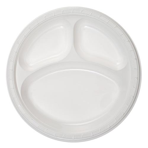 Premium Heavy Weight Plastic Compartment Plate<br/>Size Options: 10inch Compartment Platw