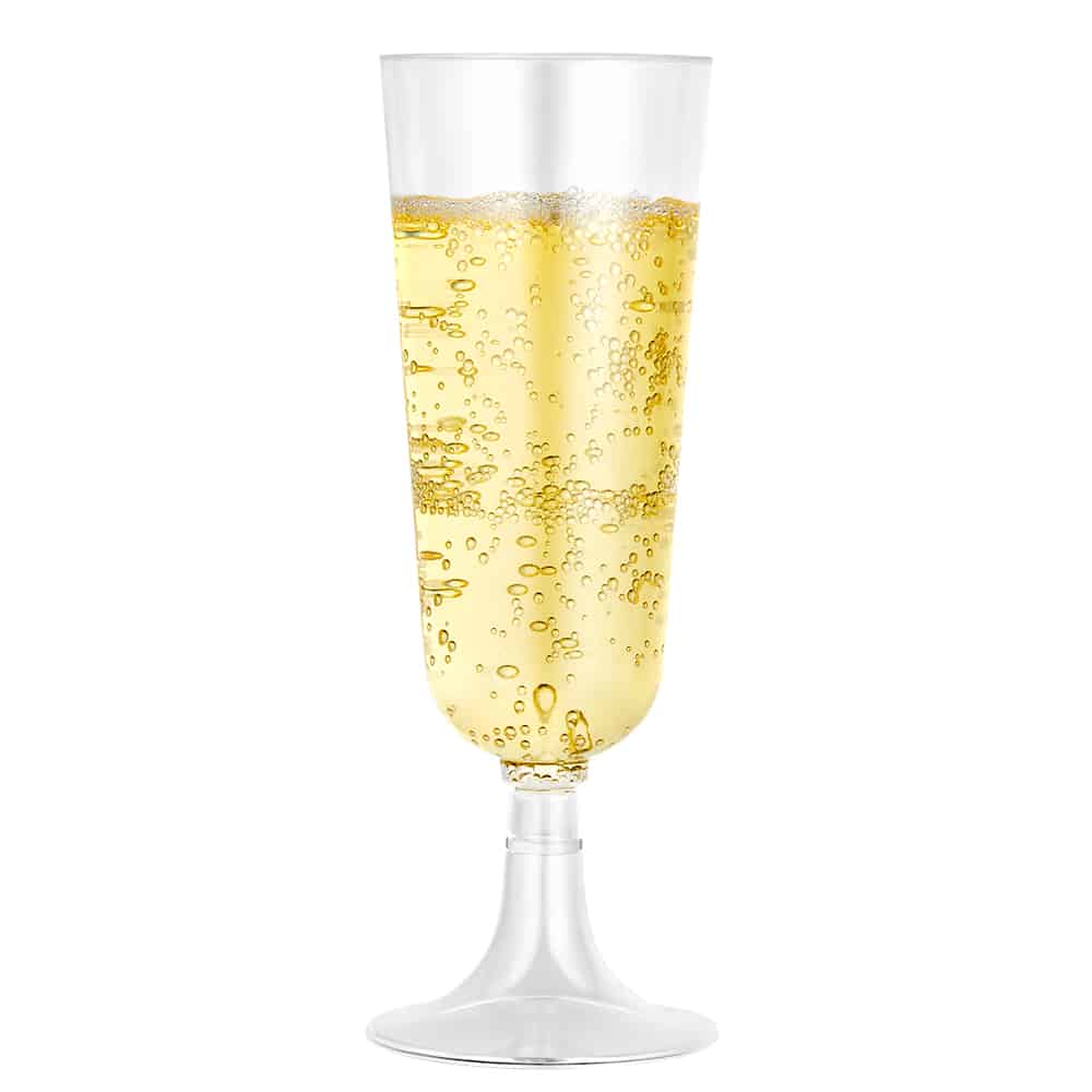 Clear Deluxe Plastic 5oz Champagne Flute