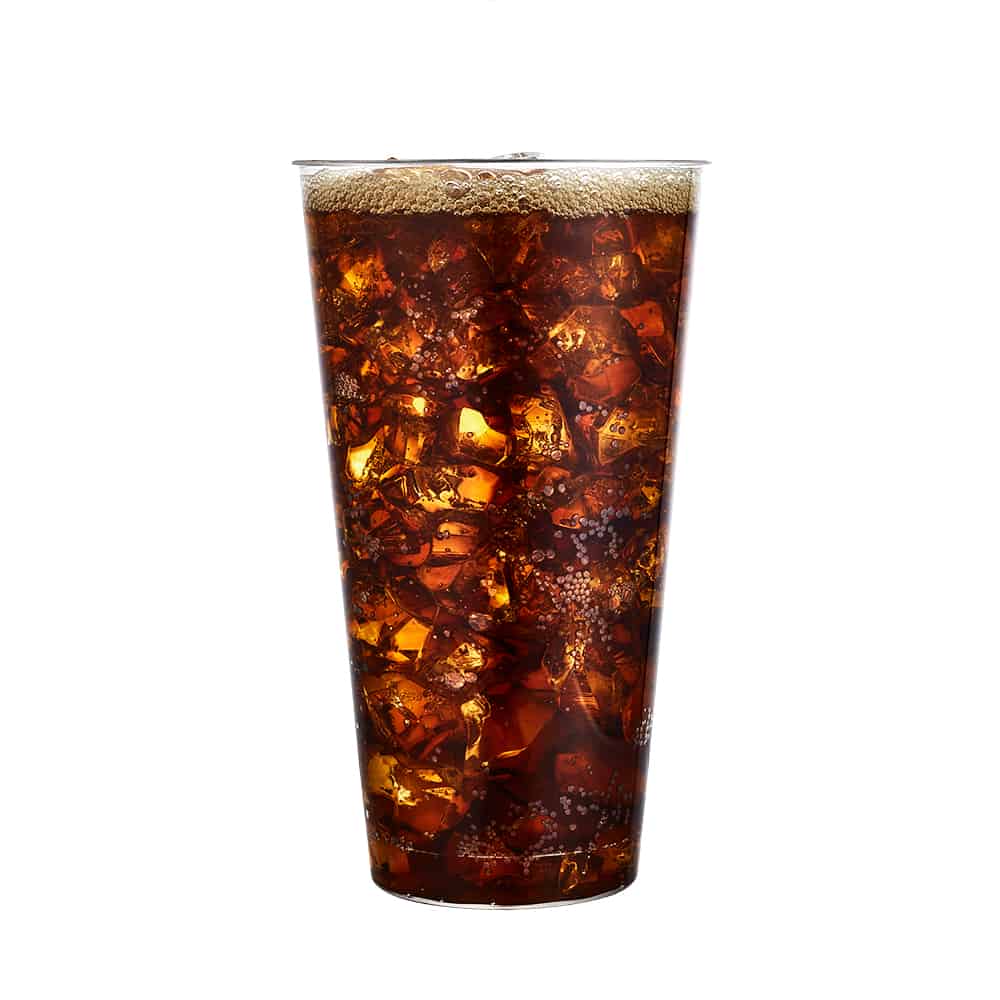 Clear Deluxe Plastic 16oz Tumbler with soda