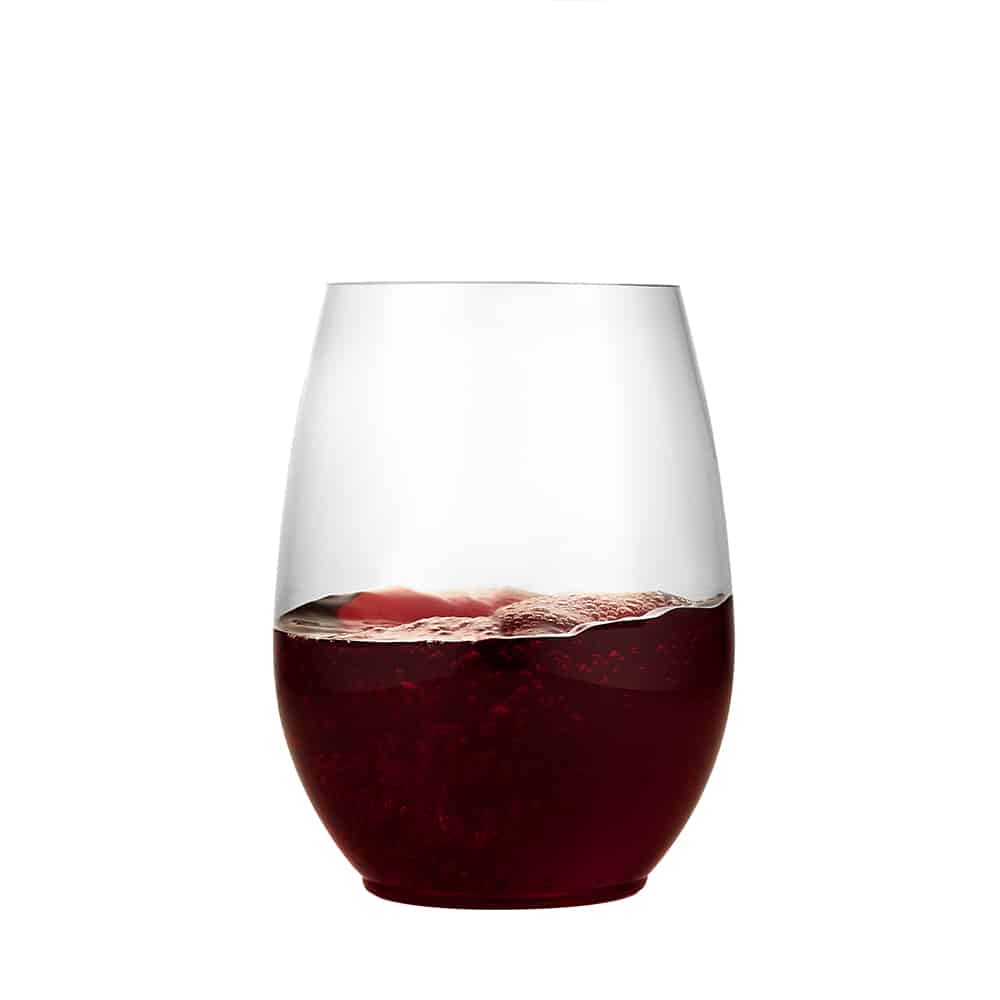 Clear Premium Plastic Stemless Drinkware With Wine