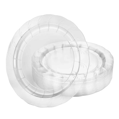 Elegance Premium Clear Plastic Round Dinner Plates