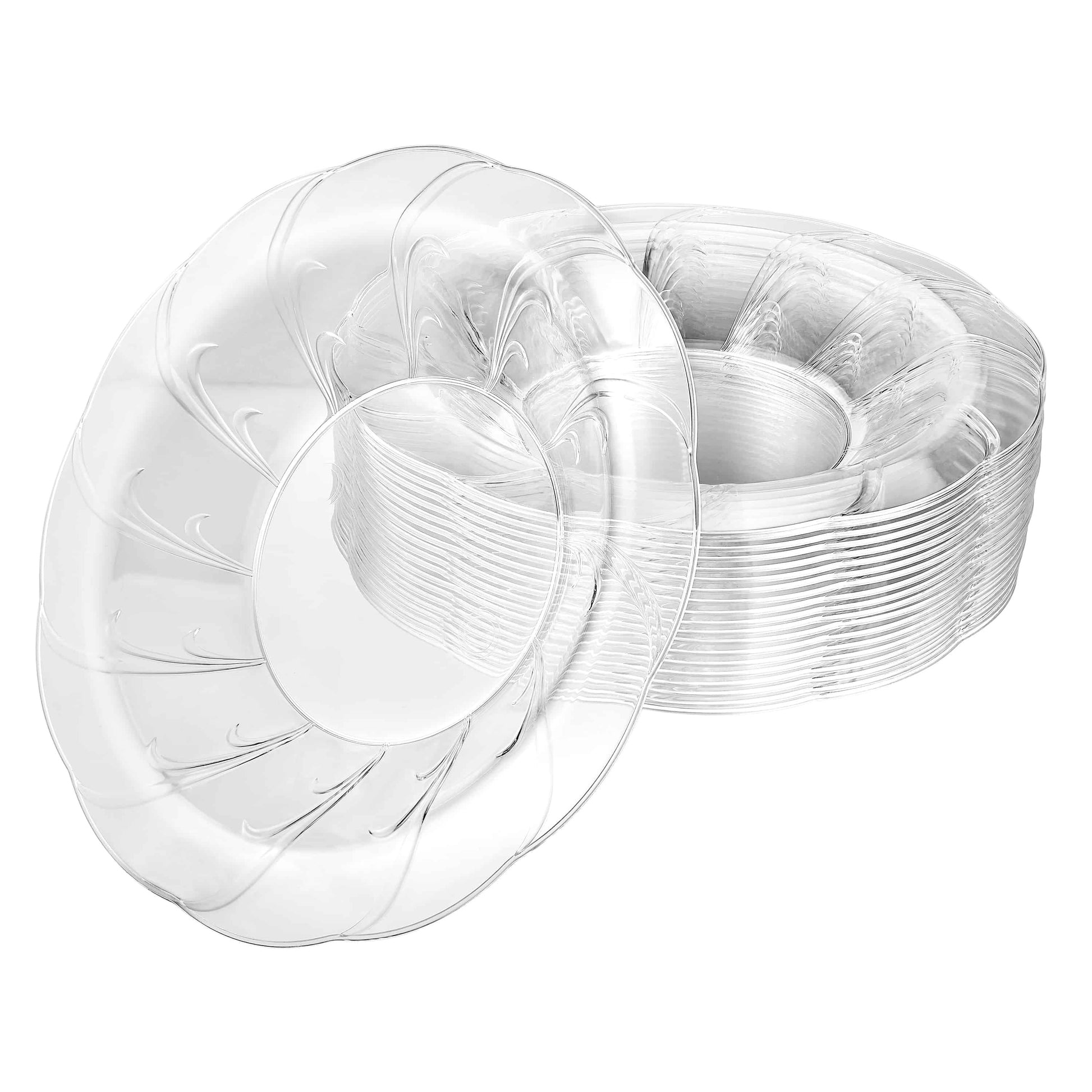 Elegance Premium Clear Plastic Round Dinner Bowls