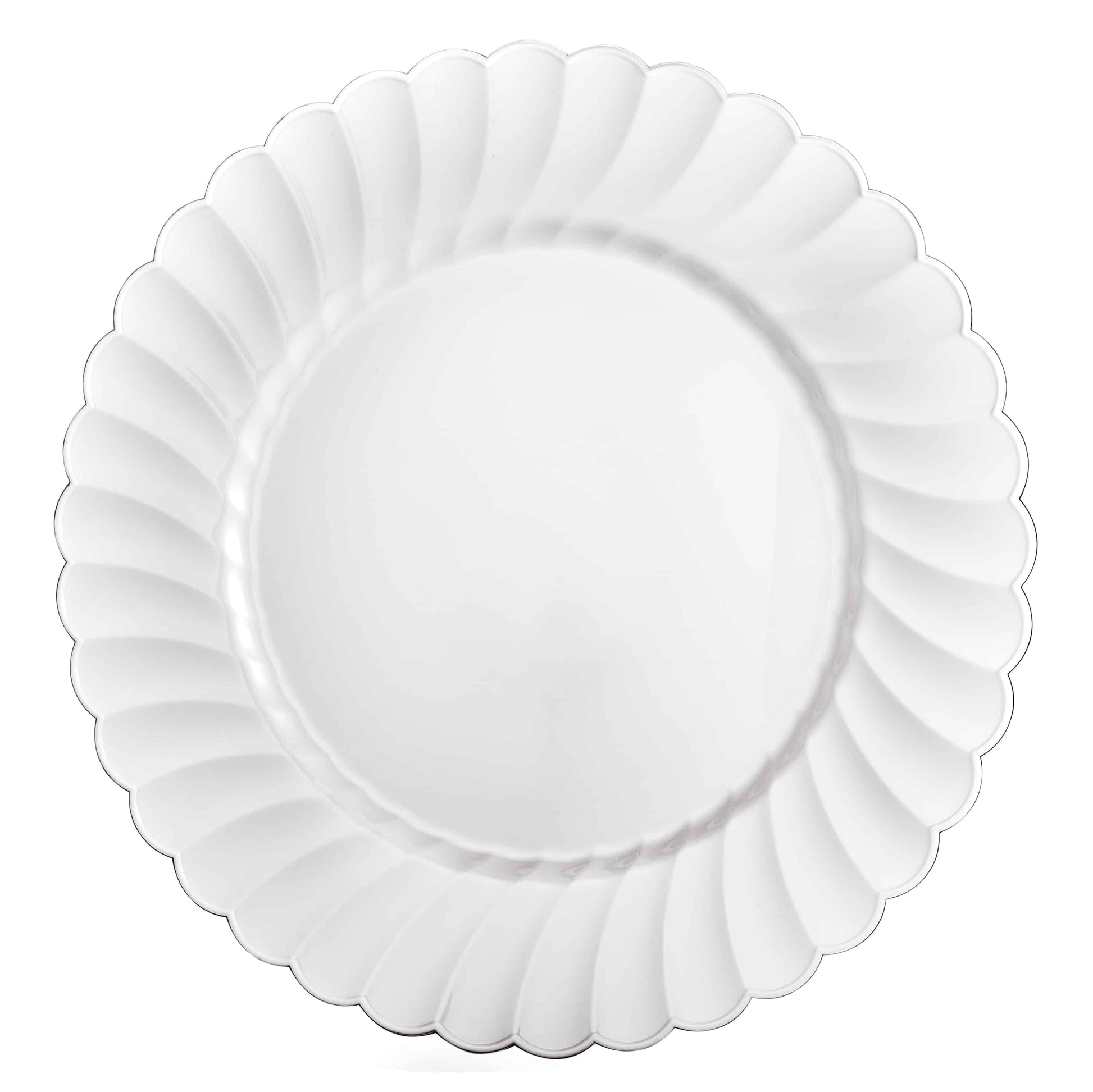 Scalloped Pearl Premium Plastic Round Dinnerware - King Zak