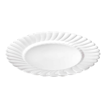 Scalloped Pearl Premium Plastic Round Dinnerware - King Zak