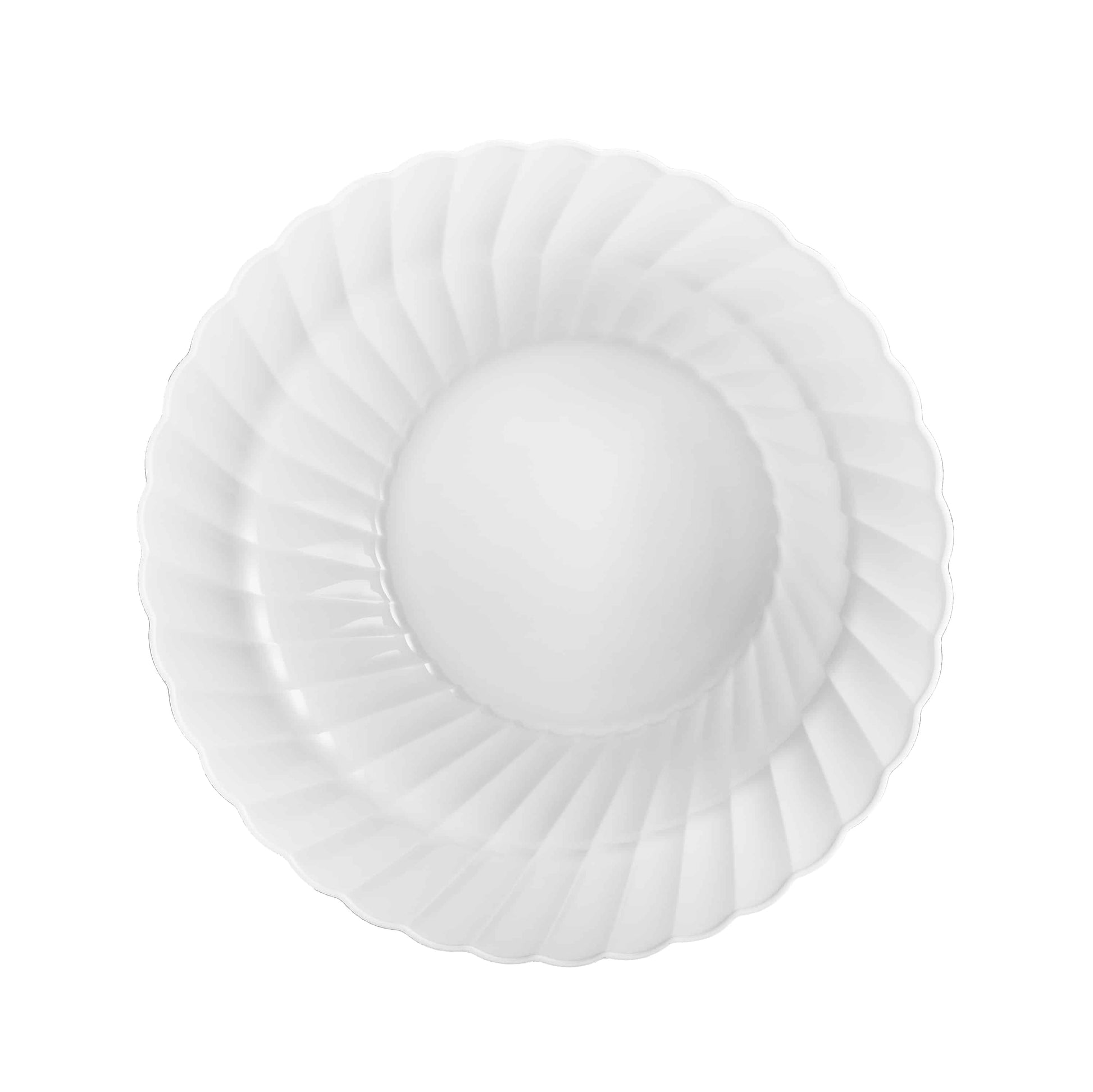 Scalloped Pearl Premium Plastic Round Dinnerware - King Zak