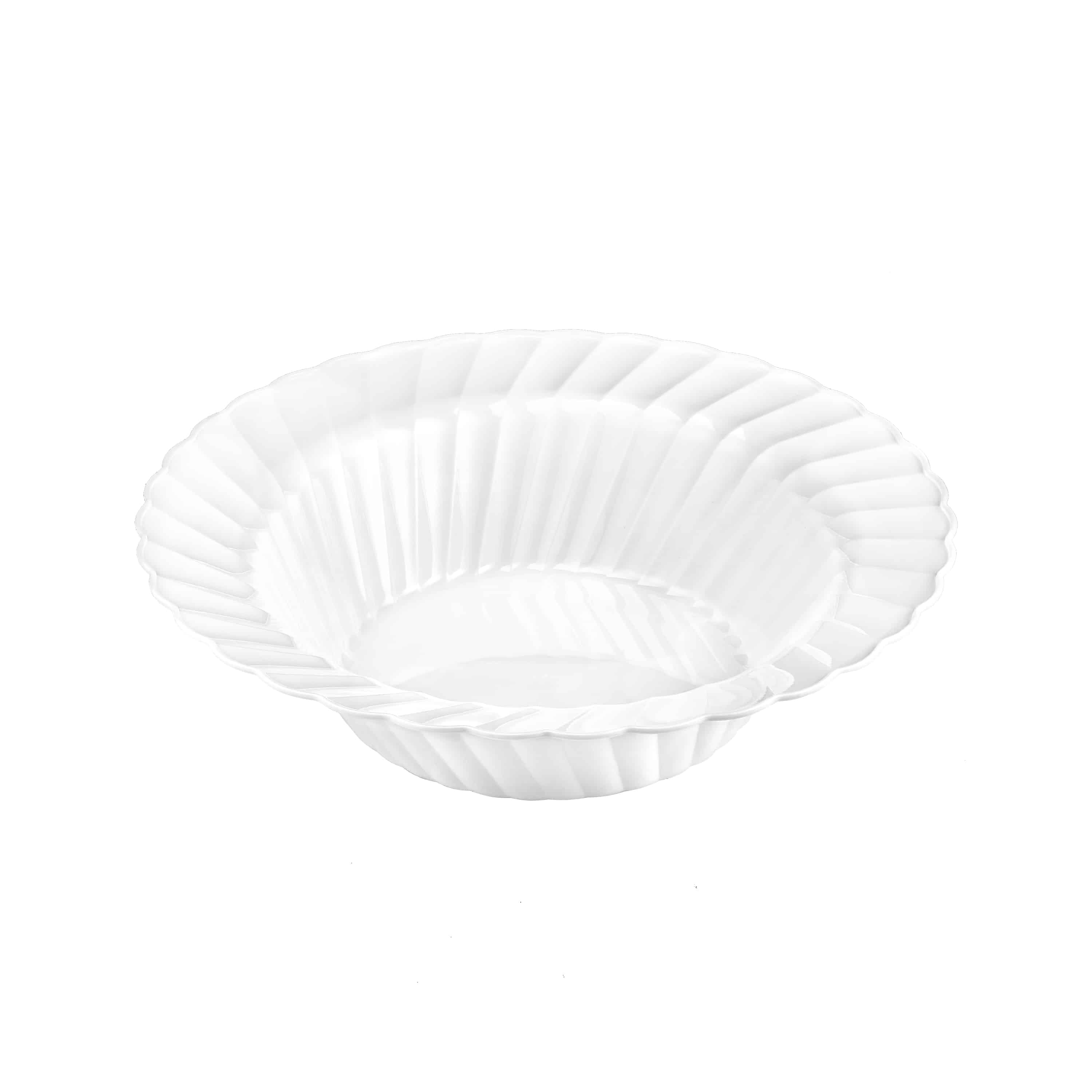Scalloped Pearl Premium Plastic Round Dinnerware