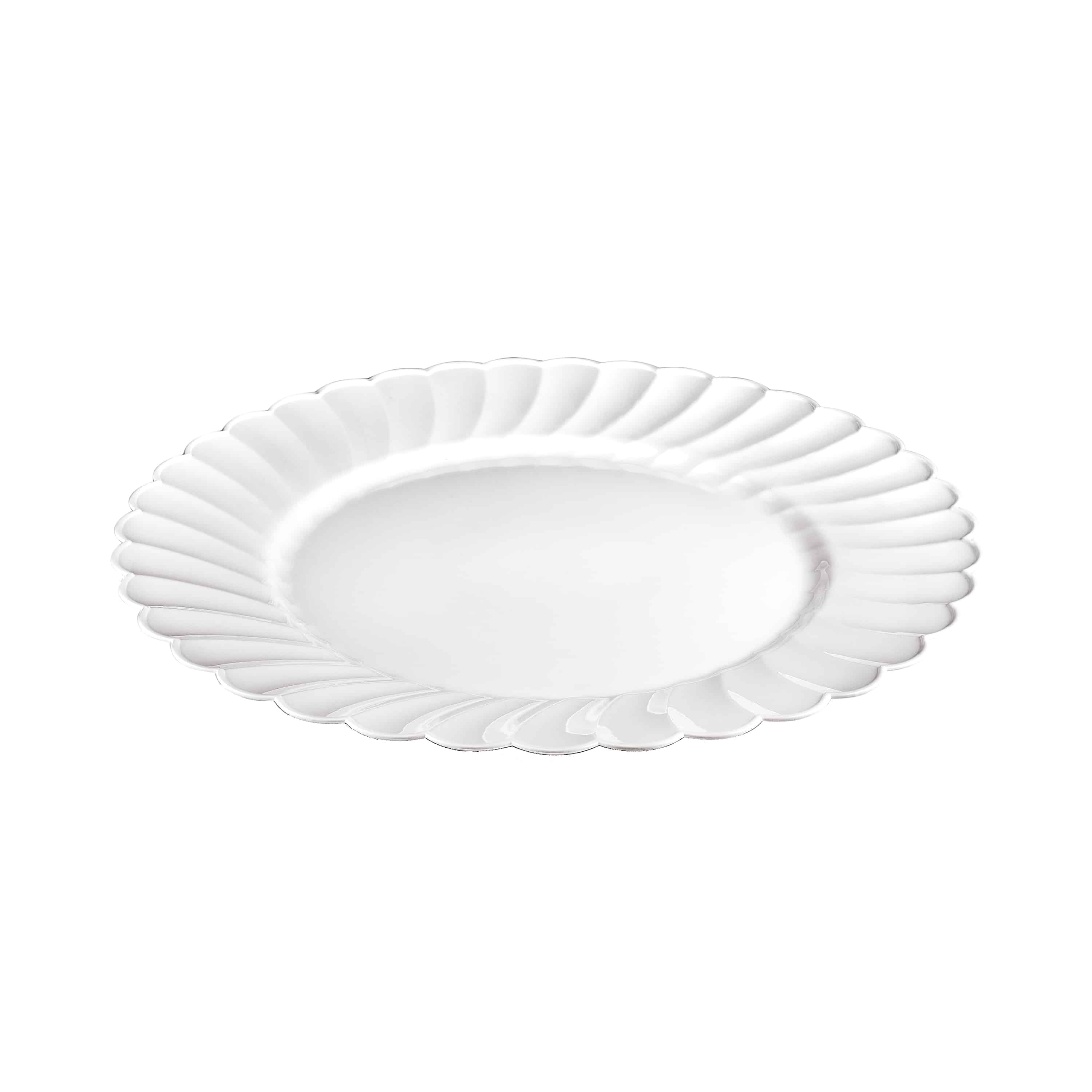 Scalloped Pearl Premium Plastic Round Dinnerware