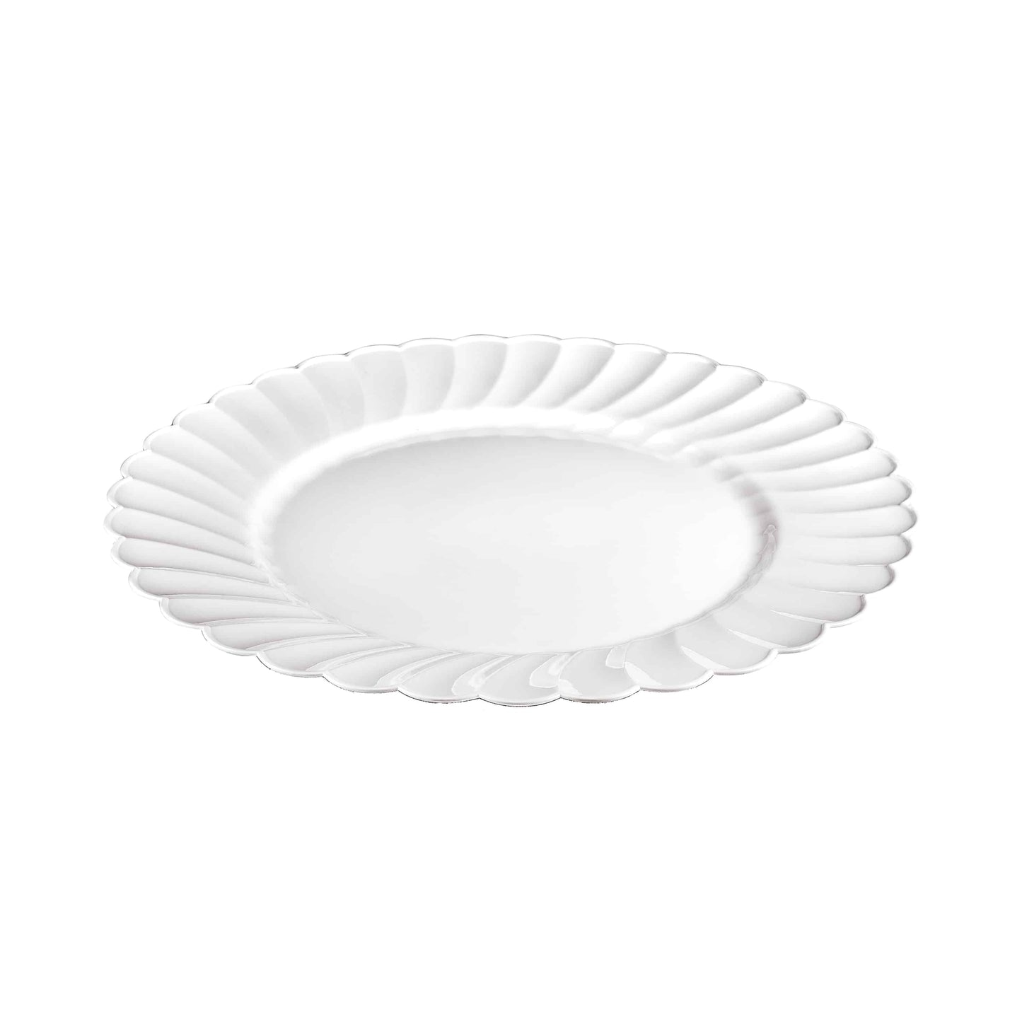 Scalloped Pearl Premium Plastic Round Dinnerware - King Zak