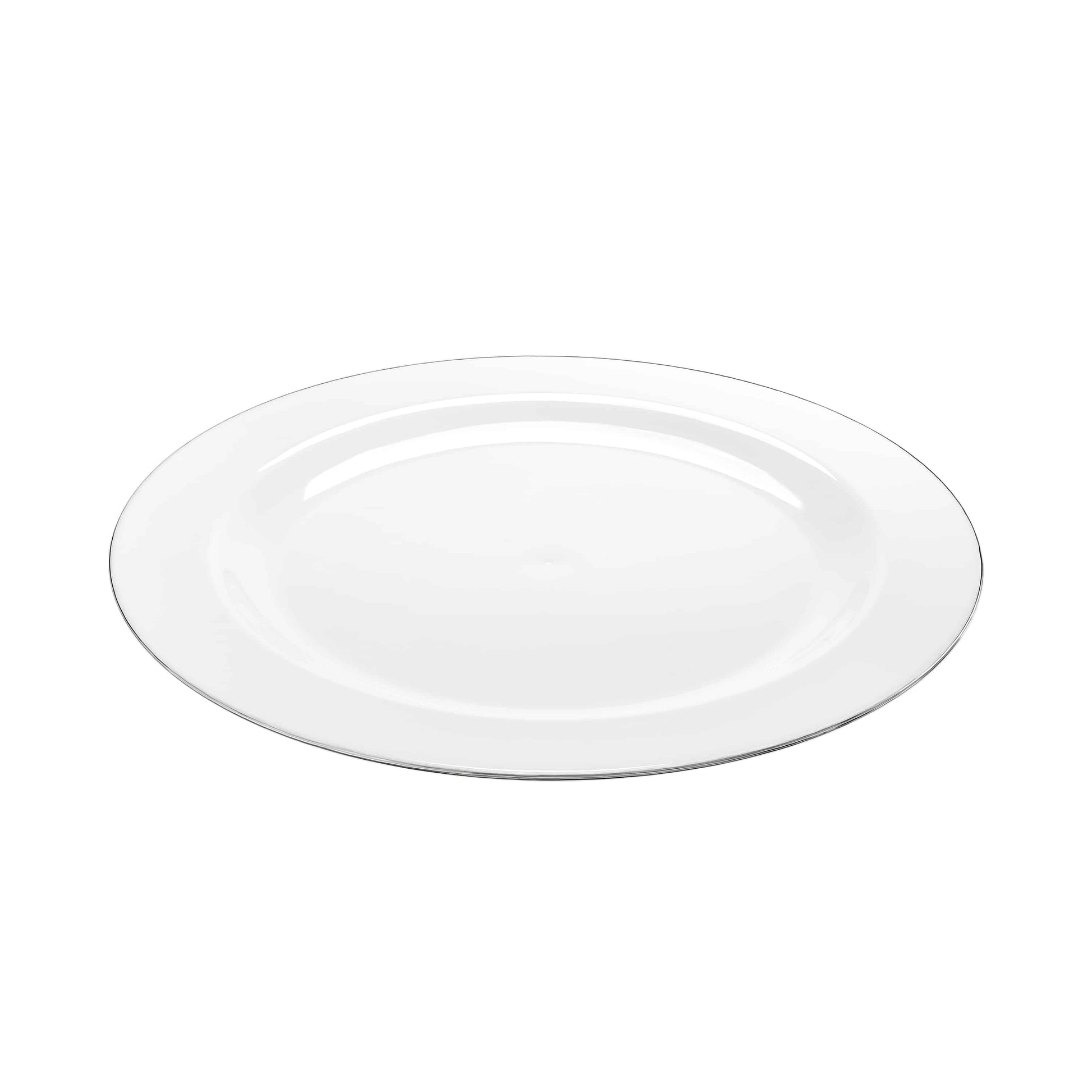 Magnificence Silver Edge Premium Plastic Round Dinnerware - King Zak