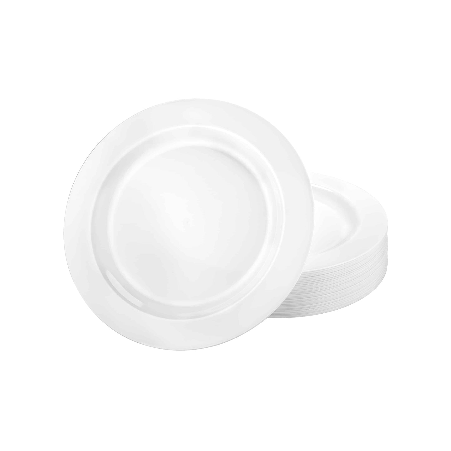 Magnificence Premium Plastic Round Dinnerware - white plate