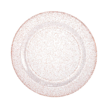 Glitter Premium Plastic Round Dinnerware - Pink Plate