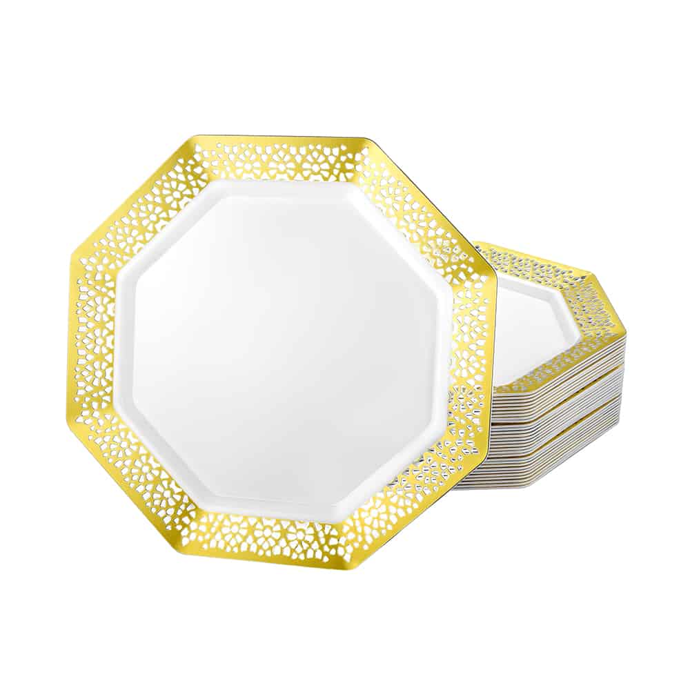 Lacetagon Premium Plastic Octagonal Dinnerware