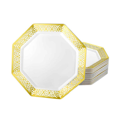 Lacetagon Premium Plastic Octagonal Dinnerware - King Zak