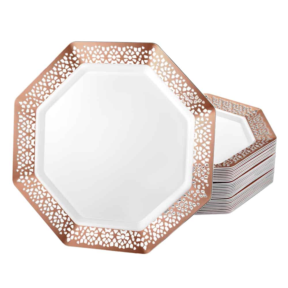 Lacetagon Premium Plastic Octagonal Dinnerware
