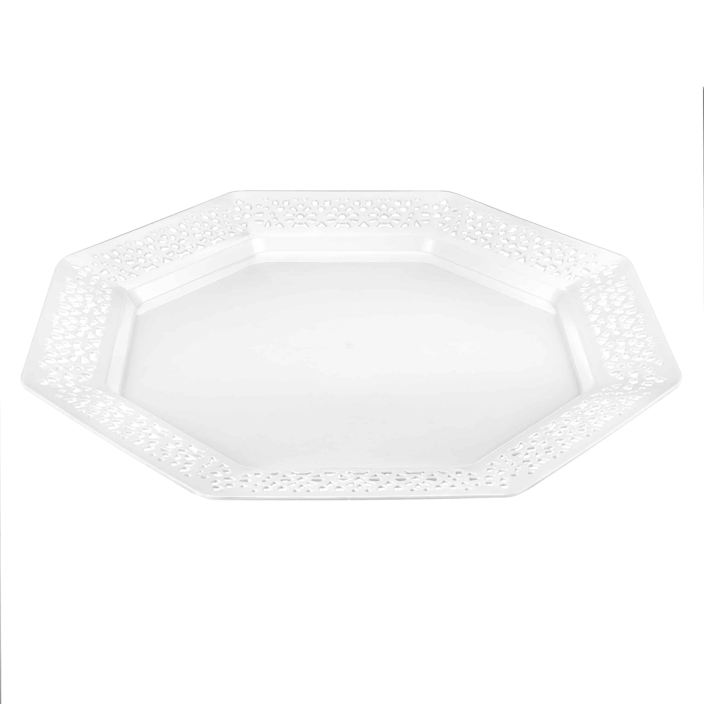 Lacetagon Premium Plastic Octagonal Dinnerware Plate - King Zak