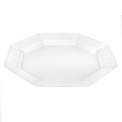 Lacetagon Premium Plastic Octagonal Dinnerware Plate - King Zak