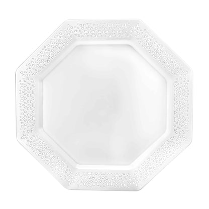 Lacetagon Premium Plastic Octagonal Dinnerware Plate - King Zak