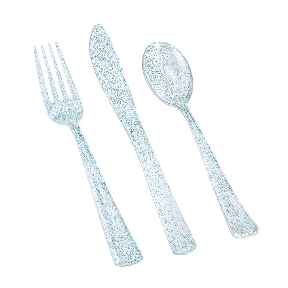 Glitter Premium Plastic Cutlery Combo