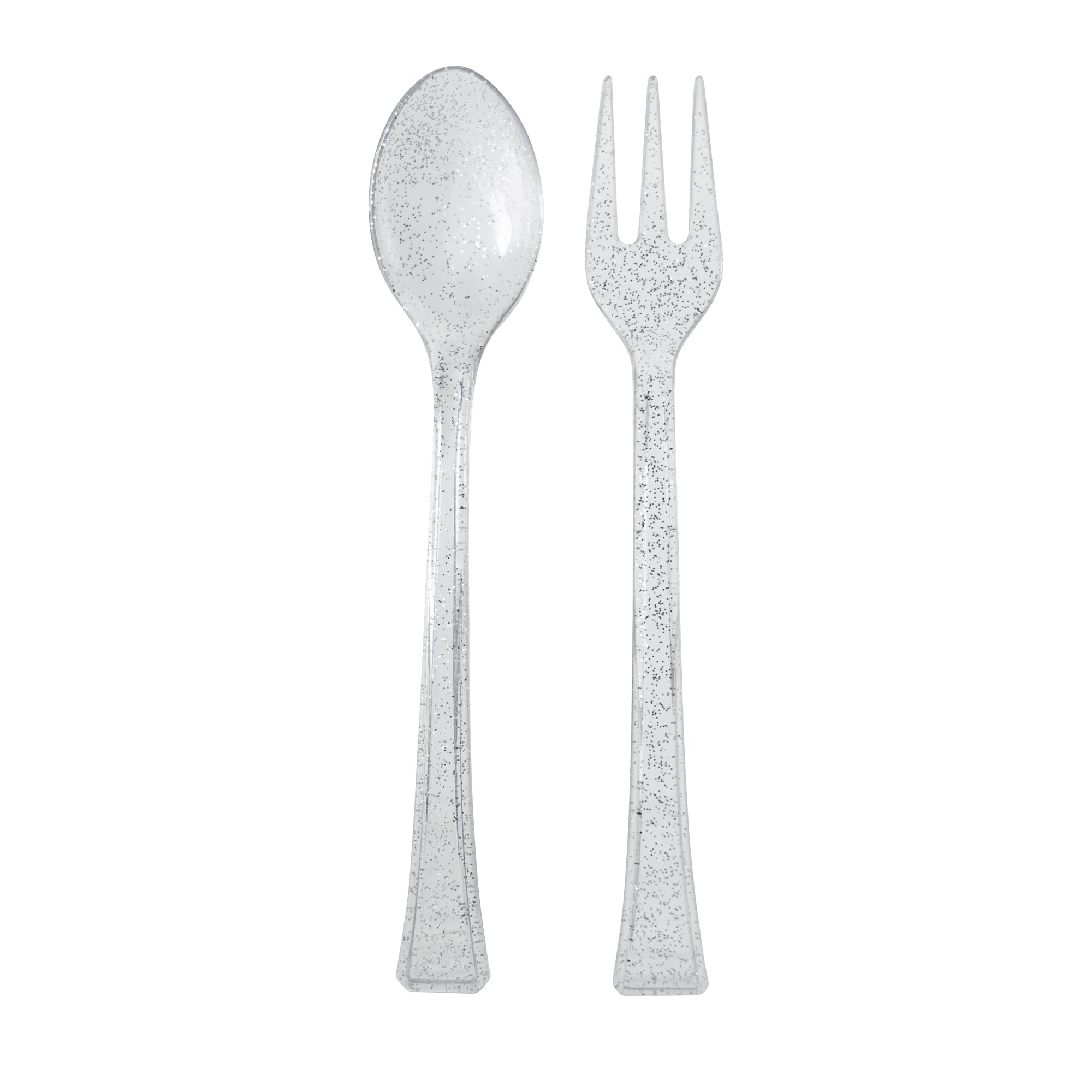 Mini Plastic Spoons/Forks Clear Combo - 48 Pieces