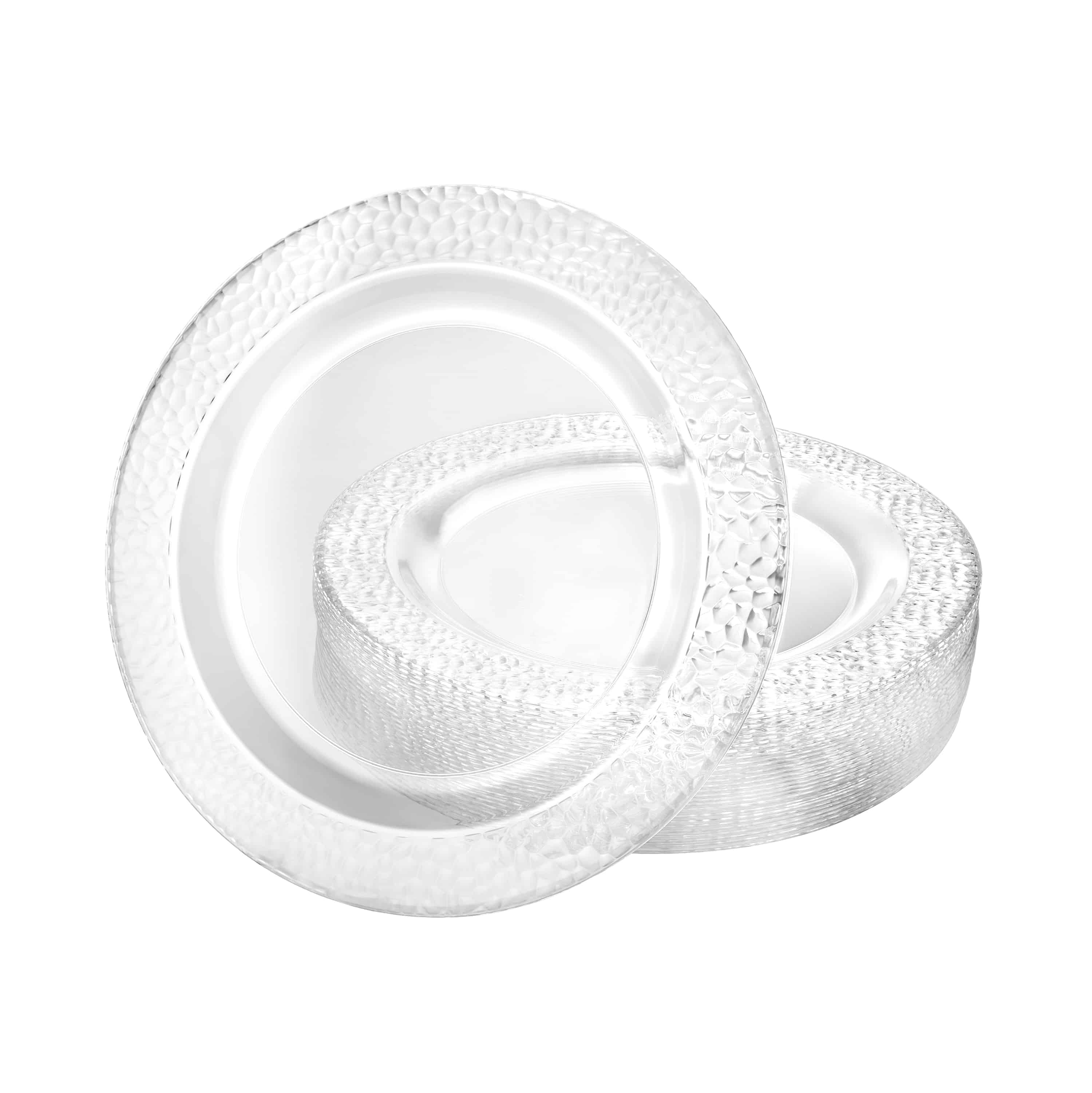 Pebbled Premium Plastic Round Dinnerware