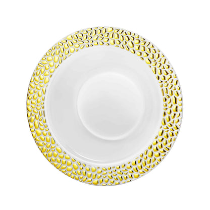 Pebbled Premium Plastic Round Dinnerware - King Zak