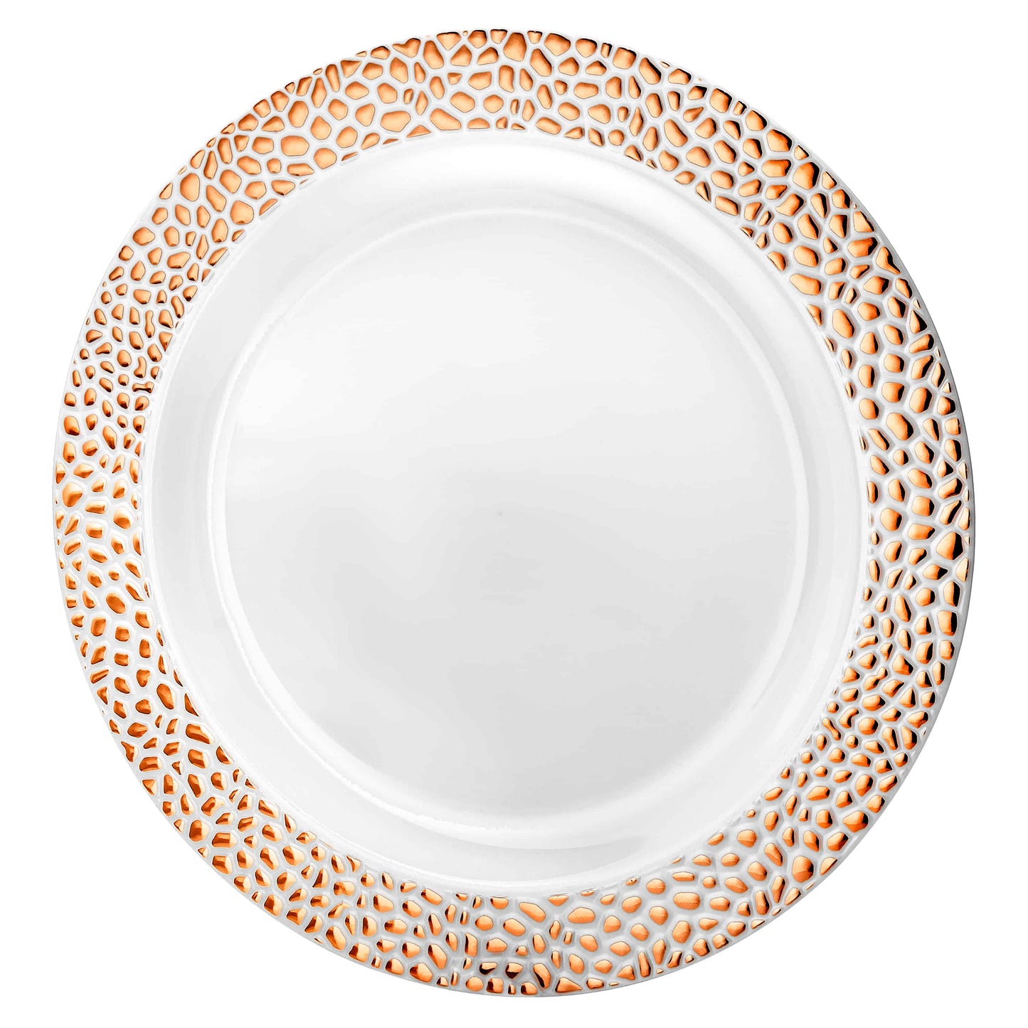 Pebbled Premium Plastic Round Dinnerware - King Zak