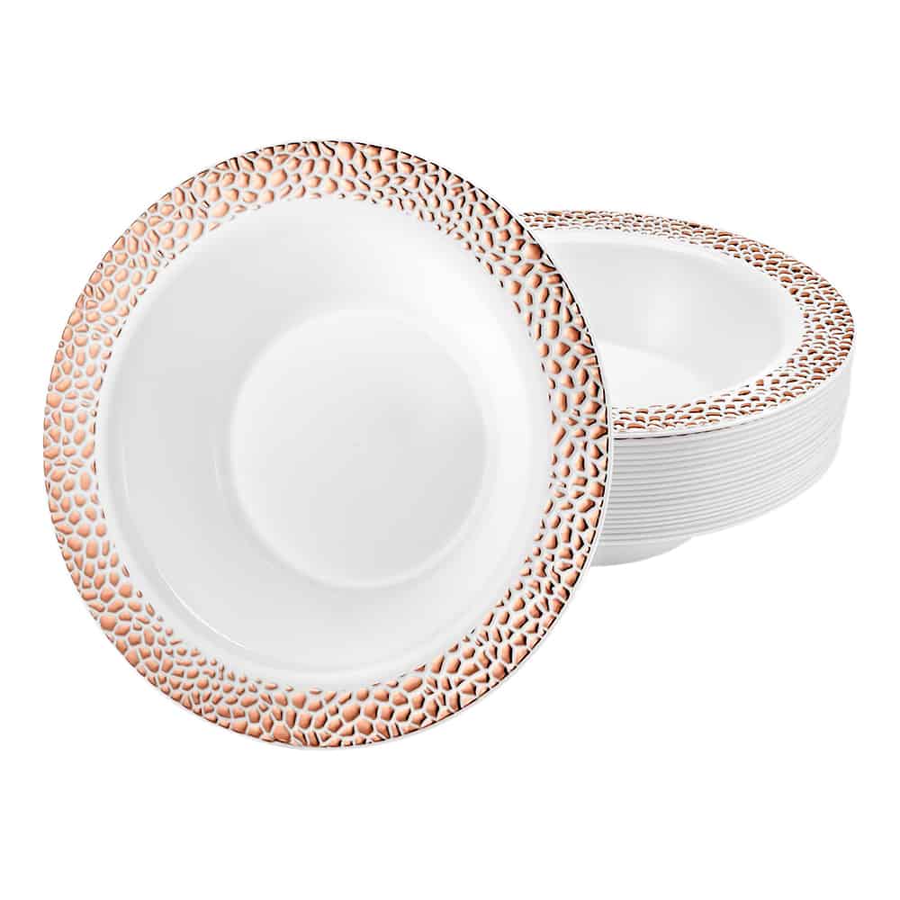 Pebbled Premium Plastic Round Dinnerware - King Zak