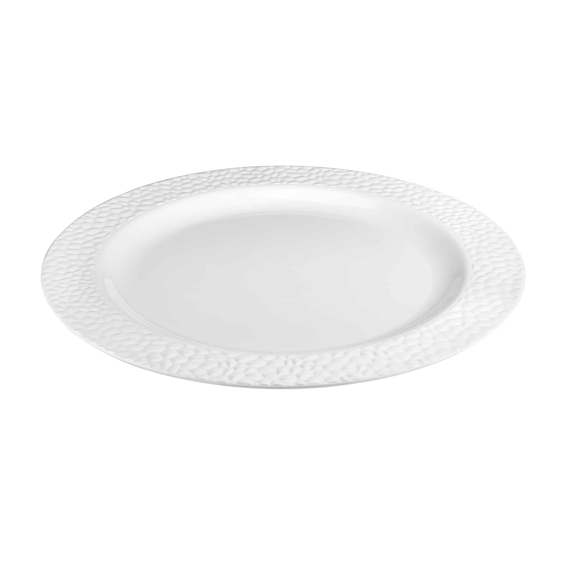 Pebbled Premium Plastic Round Dinnerware - King Zak