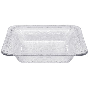 Clear Hammered Square Plasticware