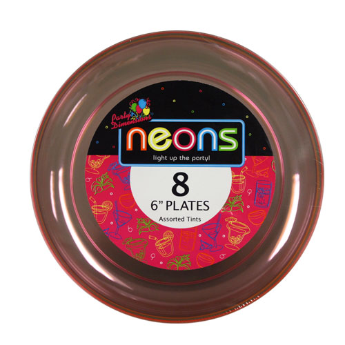 Plastic Neon Tableware<br/>Size Options: 9inch Plate, 6inch Plate, 10oz Bowl and 6oz Bowl