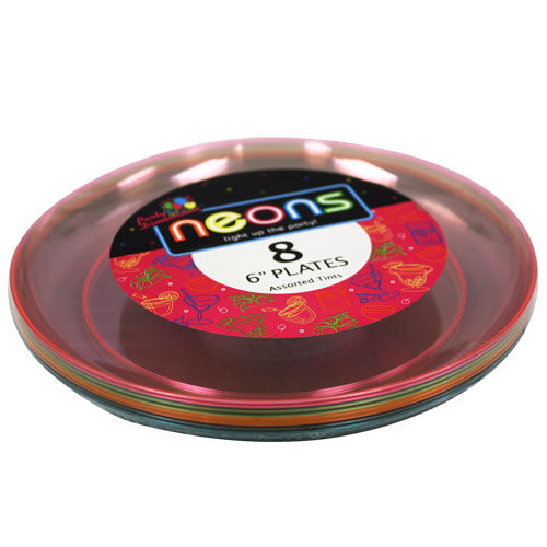 Plastic Neon Tableware<br/>Size Options: 9inch Plate, 6inch Plate, 10oz Bowl and 6oz Bowl