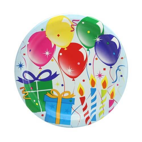 9inch Plate / Birthday Balloons