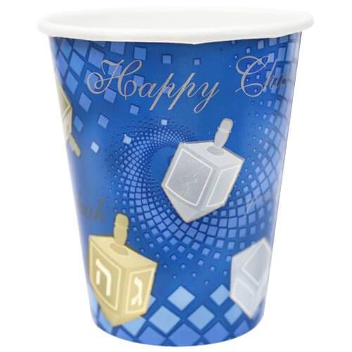 Premium Heavy Weight Paper Chanukah Squares Tableware<br/>Size Options: 10.25inch Plate, 7inch Plate, Lunch Napkin, 9oz Cup and 54inchx96inch Tablecover - King Zak