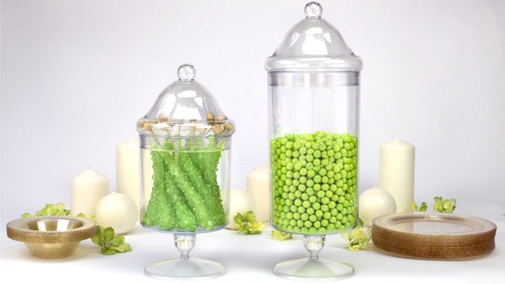 Premium Heavy Weight Plastic Apothecary Jar<br/>Size Options: X-Large Jar, and Large Jar